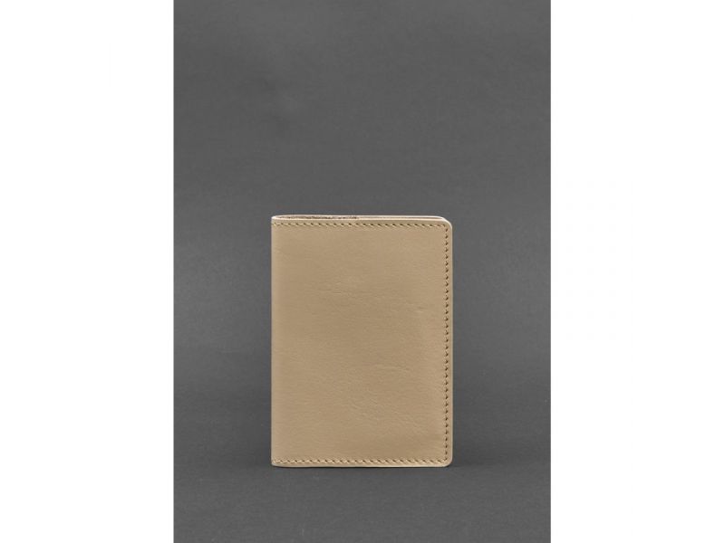 Кожаная обложка для паспорта и военного билета 1.3 светло-бежевая, фото 1