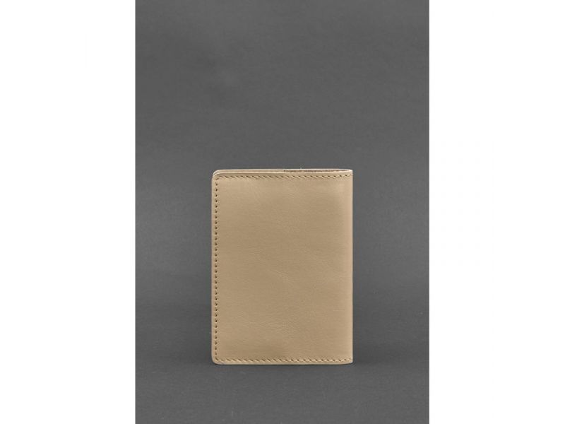 Кожаная обложка для паспорта и военного билета 1.3 светло-бежевая, фото 4