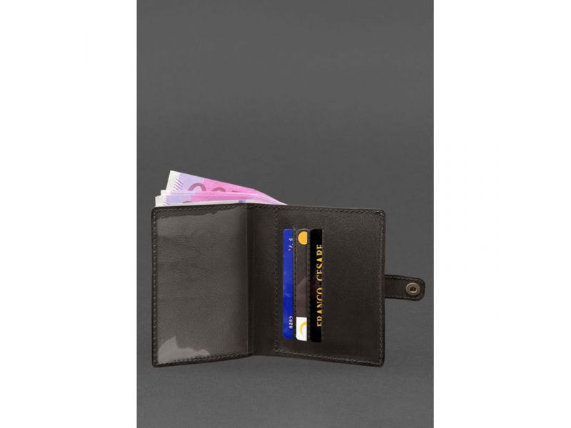 Кожаная обложка-портмоне для удостоверения офицера 11.0 темно-коричневая, фото 4