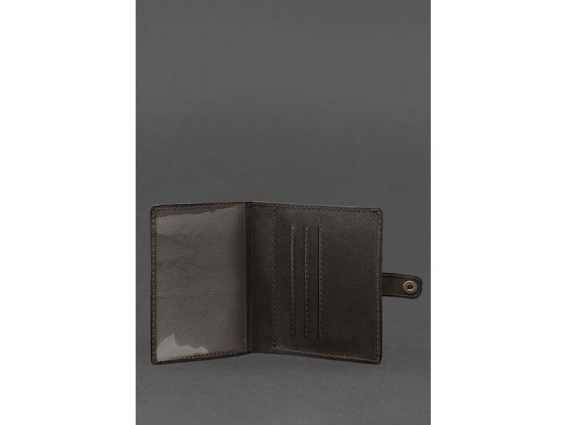 Кожаная обложка-портмоне для удостоверения офицера 11.0 темно-коричневая, фото 3