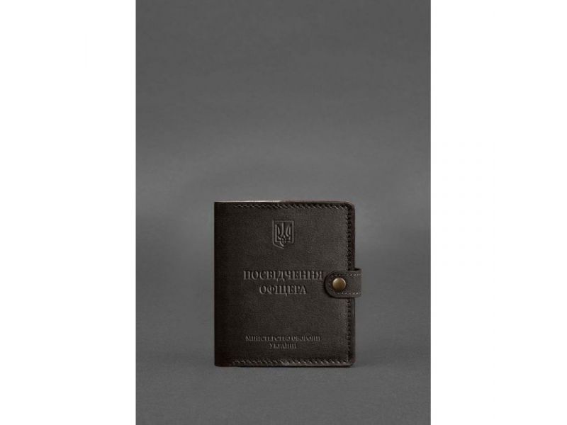 Кожаная обложка-портмоне для удостоверения офицера 11.0 темно-коричневая, фото 1