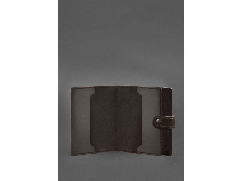 Кожаная обложка-портмоне для удостоверения офицера 11.0 темно-коричневая, фото 2