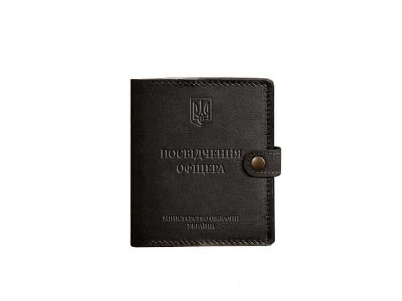 Кожаная обложка-портмоне для удостоверения офицера 11.0 темно-коричневая, фото 6