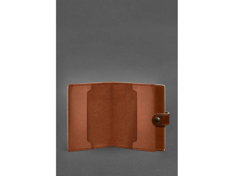 Кожаная обложка-портмоне для удостоверения офицера 11.0 светло-коричневая, фото 2