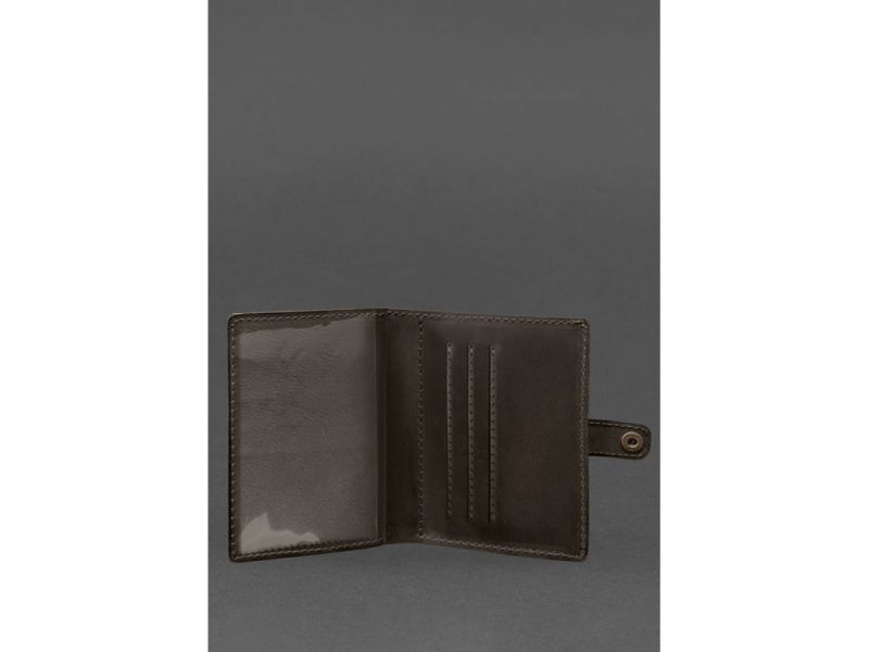 Кожаная обложка-портмоне для удостоверения офицера 11.0 темно-коричневый Crazy Horse, фото 3