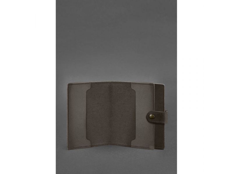 Кожаная обложка-портмоне для удостоверения офицера 11.0 темно-коричневый Crazy Horse, фото 2