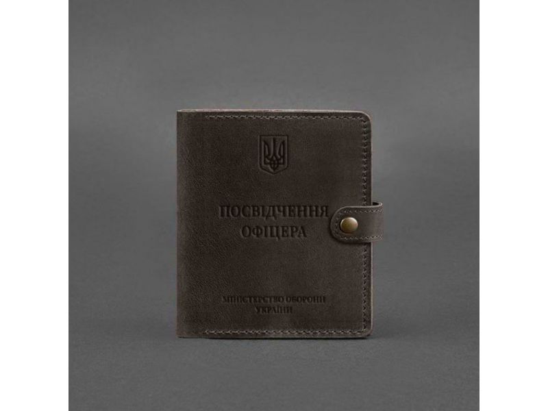 Кожаная обложка-портмоне для удостоверения офицера 11.0 темно-коричневый Crazy Horse, фото 5