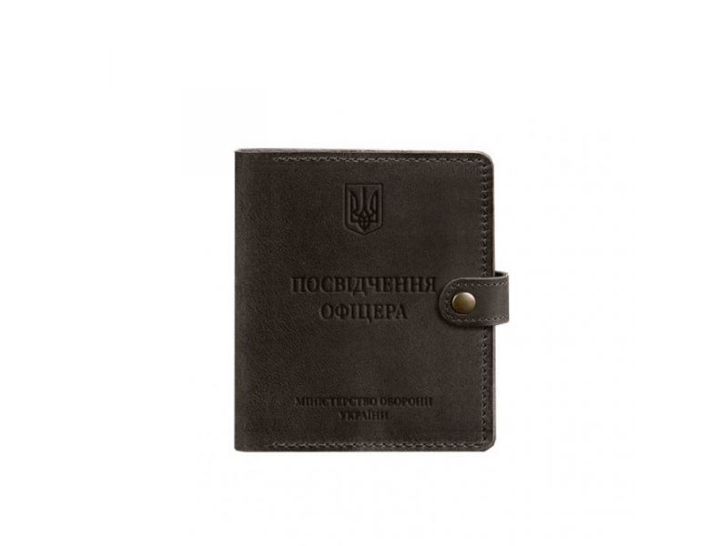 Кожаная обложка-портмоне для удостоверения офицера 11.0 темно-коричневый Crazy Horse, фото 6