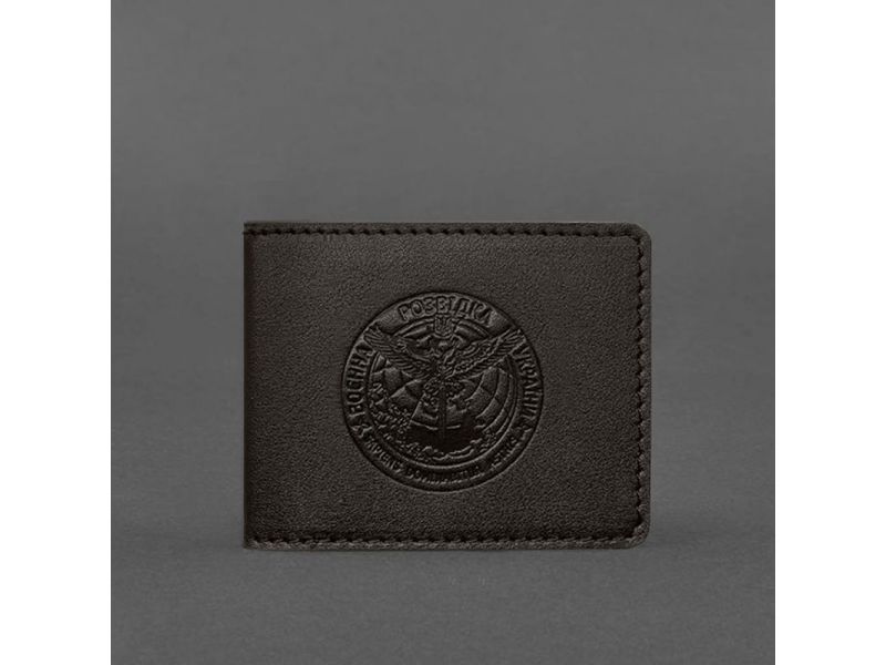 Кожаная обложка на удостоверение Главного управления разведки (ГУР) темно-коричневая, фото 4