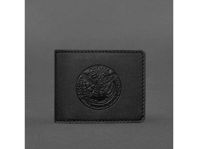 Кожаная обложка на удостоверение Главного управления разведки (ГУР) Черная, фото 5