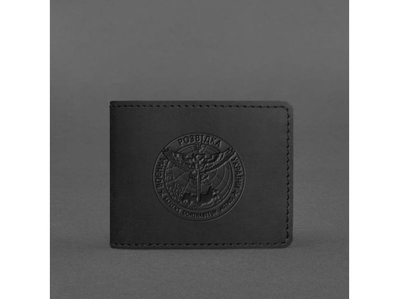 Кожаная обложка на удостоверение Главного управления разведки (ГУР) черная Crazy Horse, фото 4