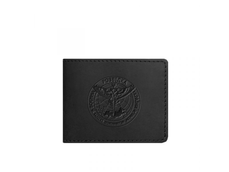 Кожаная обложка на удостоверение Главного управления разведки (ГУР) черная Crazy Horse, фото 5