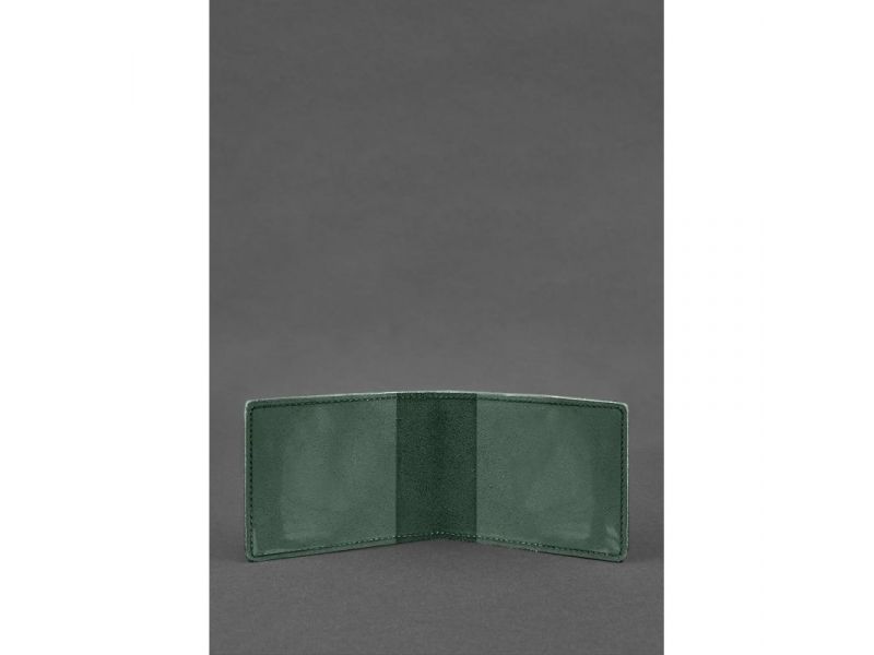 Кожаная обложка на удостоверение Главного управления разведки (ГУР) зеленая Crazy Horse, фото 2