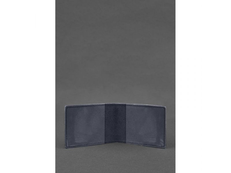 Кожаная обложка на удостоверение Главного управления разведки (ГУР) темно-синяя, фото 2