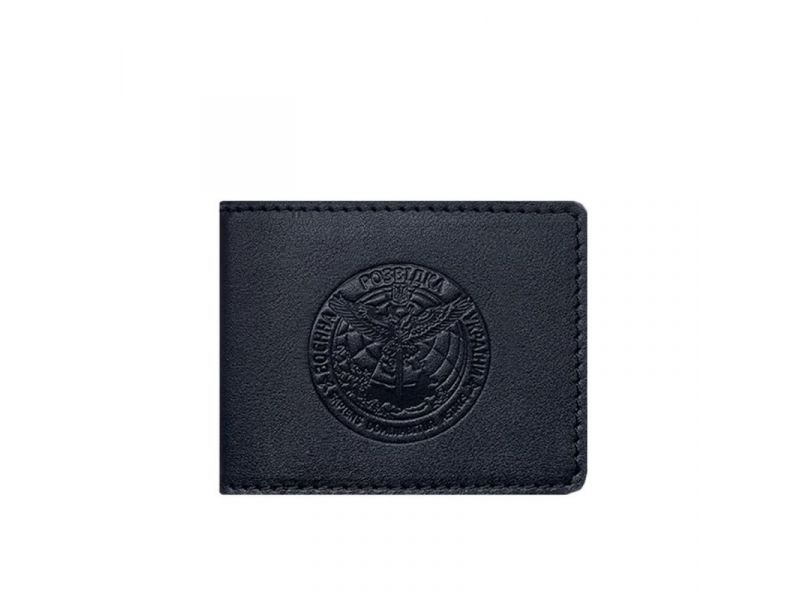 Кожаная обложка на удостоверение Главного управления разведки (ГУР) темно-синяя, фото 5