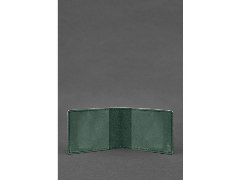 Кожаная обложка на удостоверение Государственной службы Украины по чрезвычайным ситуациям ДСНС) зеленая Crazy Horse, фото 2