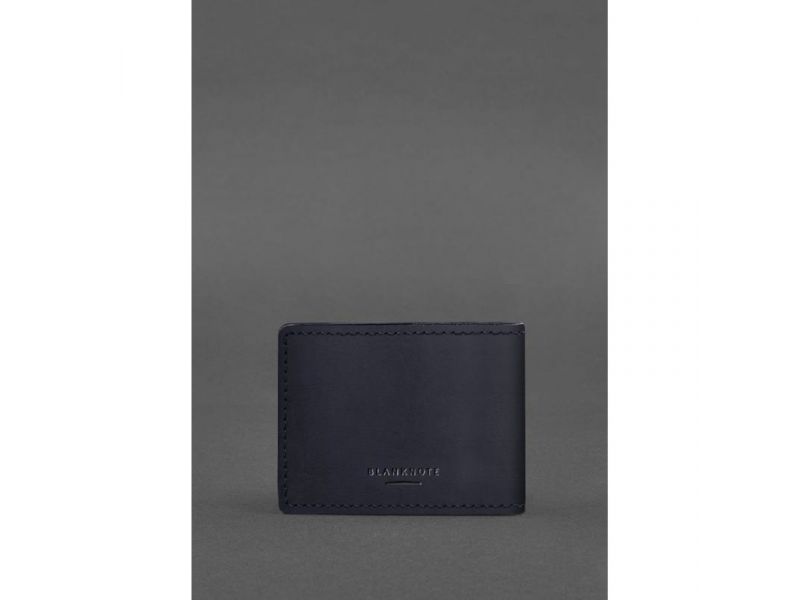 Кожаная обложка на удостоверение Государственной службы Украины по чрезвычайным ситуациям (ДСНС) темно-синяя Crazy Horse, фото 3