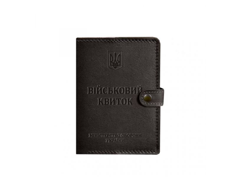 Кожаная обложка-портмоне для военного билета 15.0 темно-коричневая, фото 5