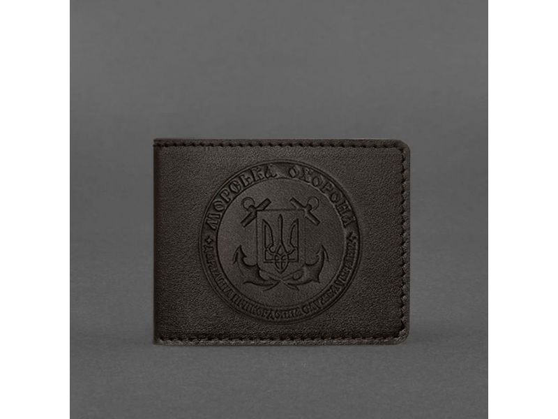 Кожаная обложка на удостоверение Морской охраны темно-коричневая, фото 4