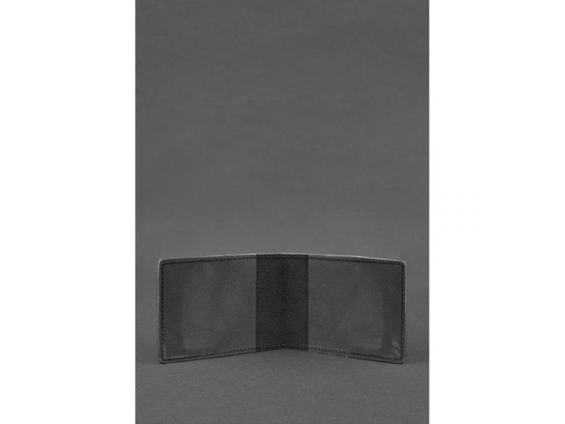 Кожаная обложка на удостоверение Морской охраны черная Crazy Horse, фото 2