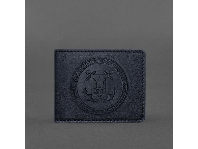 Кожаная обложка на удостоверение Морской охраны темно-синяя, фото 4