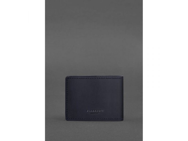 Кожаная обложка на удостоверение Морской охраны темно-синяя Crazy Horse, фото 3