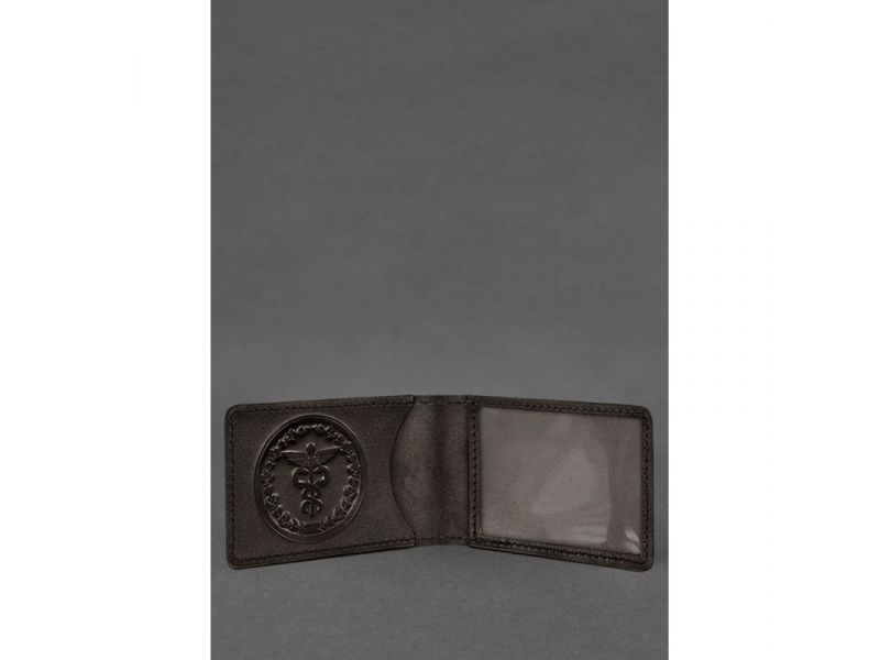 Кожаная обложка на удостоверение Государственной налоговой службы темно-коричневая, фото 2