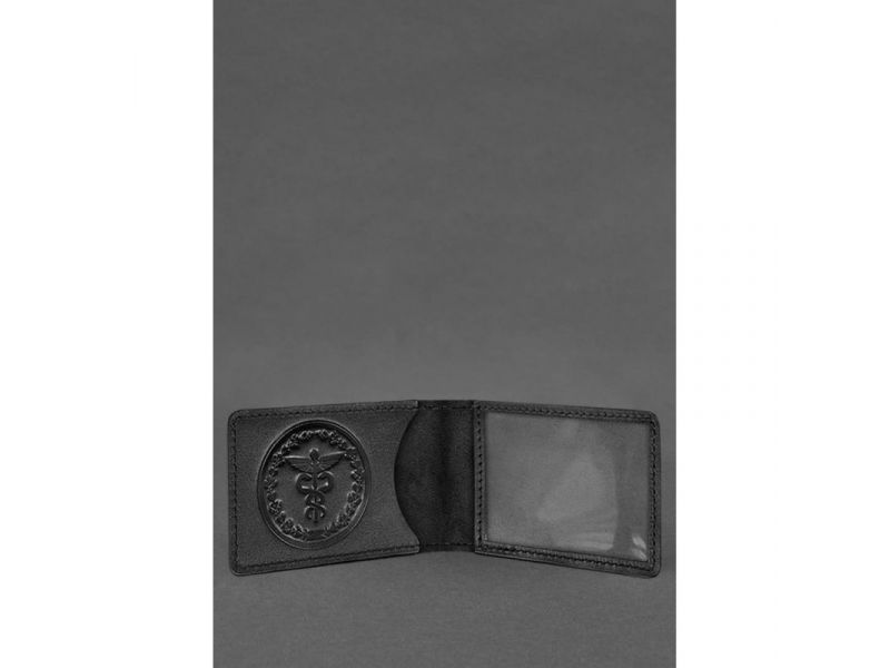 Кожаная обложка на удостоверение Государственной налоговой службы Черная, фото 2