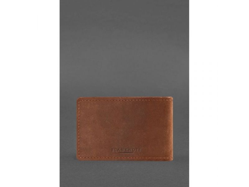 Кожаная обложка на удостоверение Государственной налоговой службы светло-коричневая Crazy Horse, фото 3