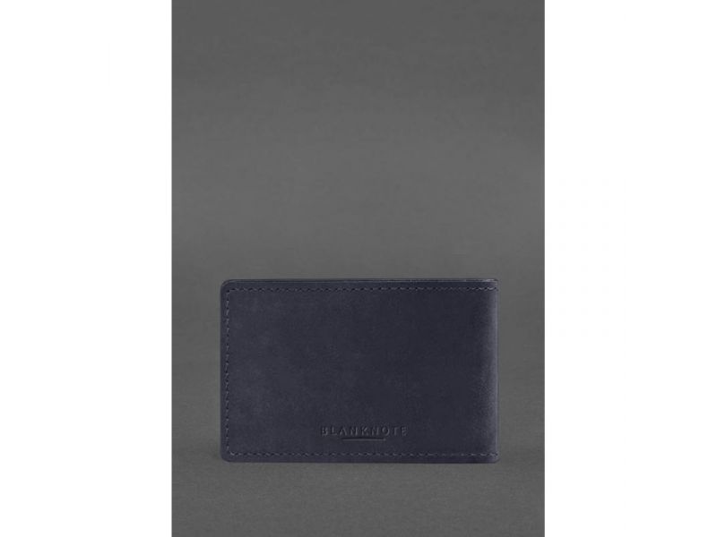 Кожаная обложка на удостоверение Государственной налоговой службы темно-синяя Crazy Horse, фото 3