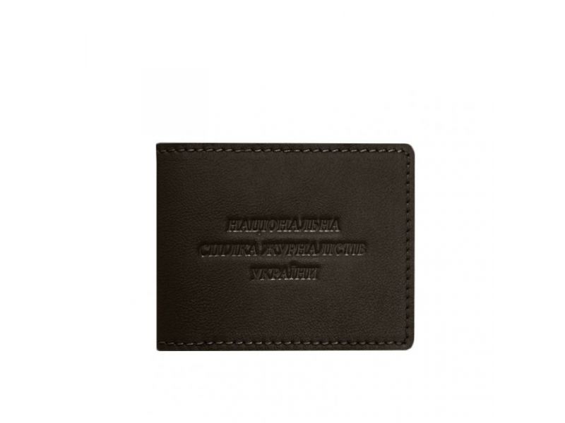 Кожаная обложка для удостоверения журналиста темно-коричневая, фото 5