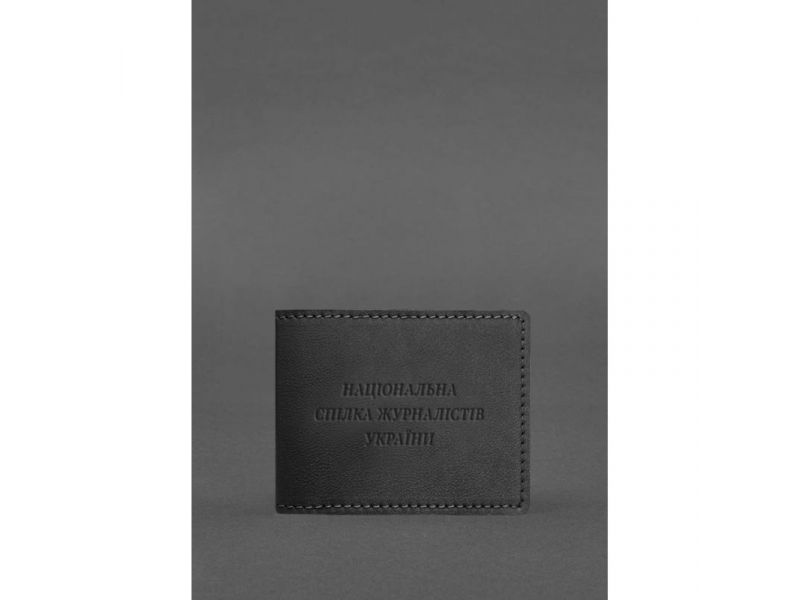 Кожаная обложка для удостоверения журналиста Черная, фото 1