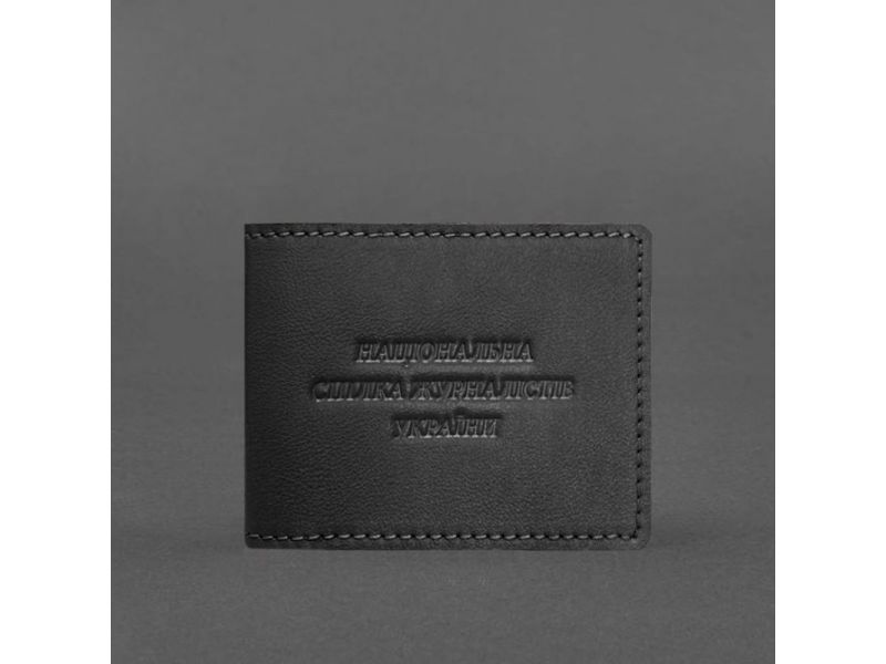 Кожаная обложка для удостоверения журналиста Черная, фото 4