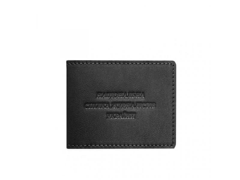 Кожаная обложка для удостоверения журналиста Черная, фото 5