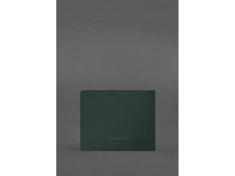 Кожаная обложка для удостоверения журналиста зеленая Crazy Horse, фото 3