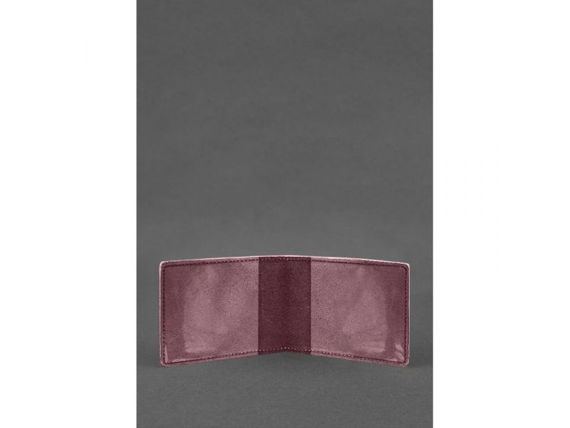 Кожаная обложка для удостоверения журналиста бордовая Crazy Horse, фото 2