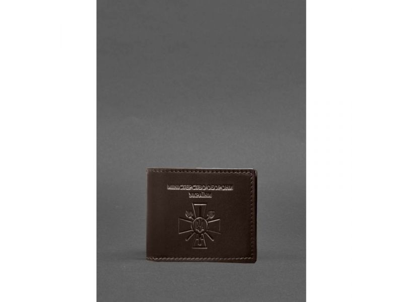 Кожаная обложка для удостоверения министерства обороны темно-коричневая, фото 1