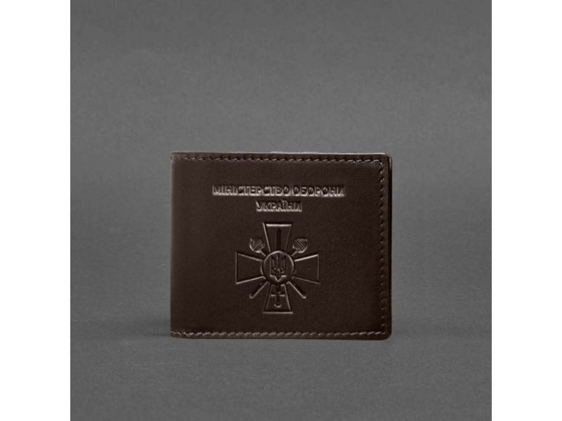 Кожаная обложка для удостоверения министерства обороны темно-коричневая, фото 4