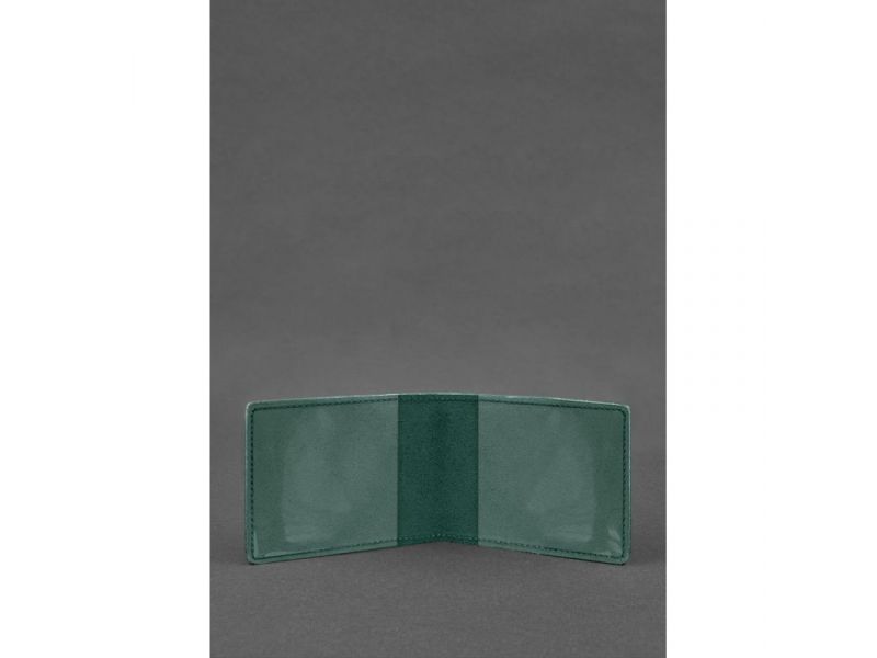 Кожаная обложка для удостоверения министерства обороны зеленая Crazy Horse, фото 2