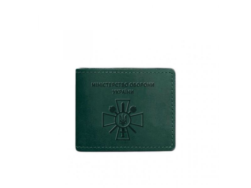Кожаная обложка для удостоверения министерства обороны зеленая Crazy Horse, фото 5