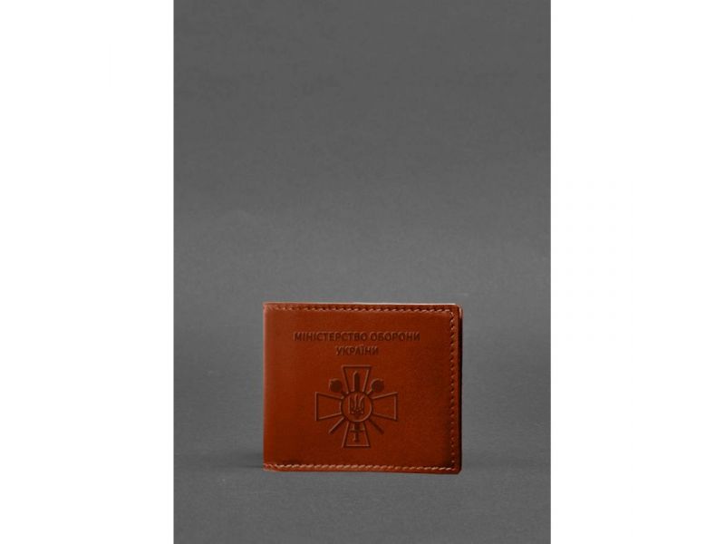 Кожаная обложка для удостоверения министерства обороны светло-коричневая, фото 1