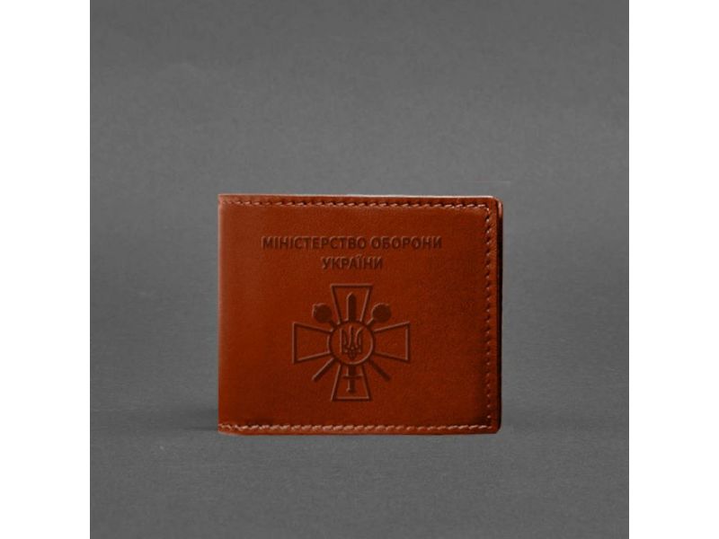 Кожаная обложка для удостоверения министерства обороны светло-коричневая, фото 4