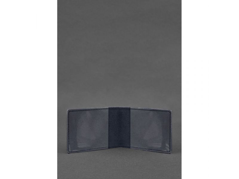 Кожаная обложка для удостоверения министерства обороны темно-синяя Crazy Horse, фото 2