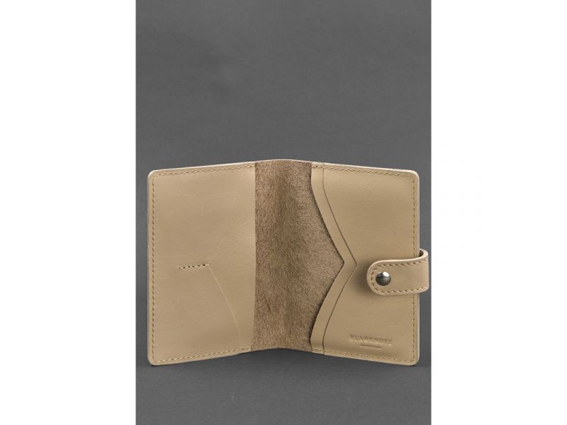 Кожаная обложка для паспорта 3.0 светло-бежевая, фото 2