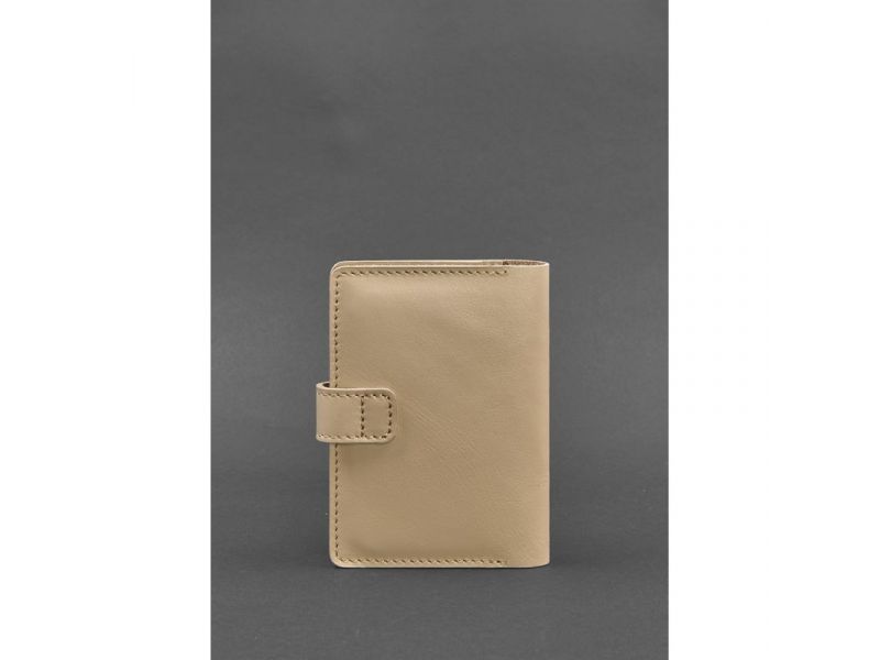 Кожаная обложка для паспорта 3.0 светло-бежевая, фото 4