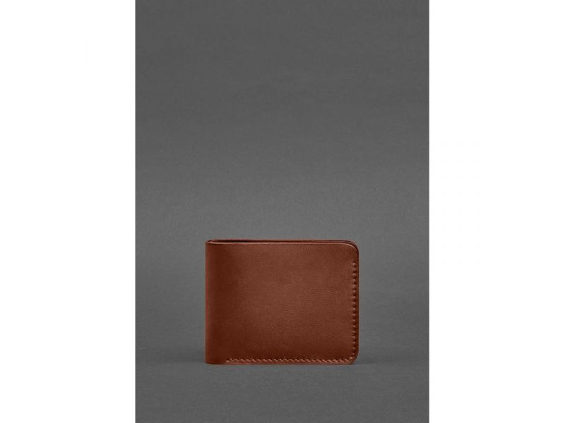 Кожаное портмоне 4.4 (с зажимом) светло-коричневое, фото 1