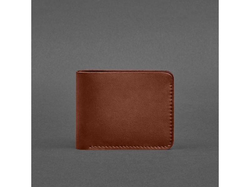 Кожаное портмоне 4.4 (с зажимом) светло-коричневое, фото 4