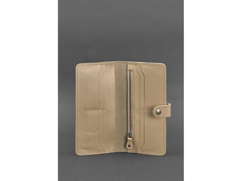 Кожаное женское портмоне 7.0 Светло-бежевый, фото 3