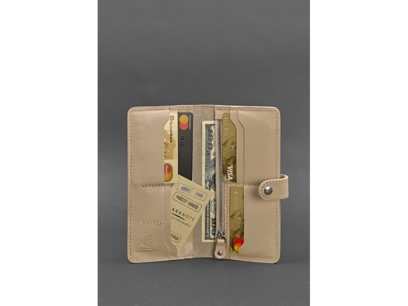 Кожаное женское портмоне 7.0 Светло-бежевый, фото 2