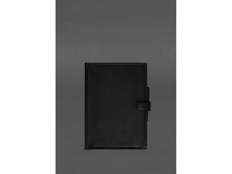 Кожаный блокнот А4 (софт-бук) 9.2 черный краст, фото 1